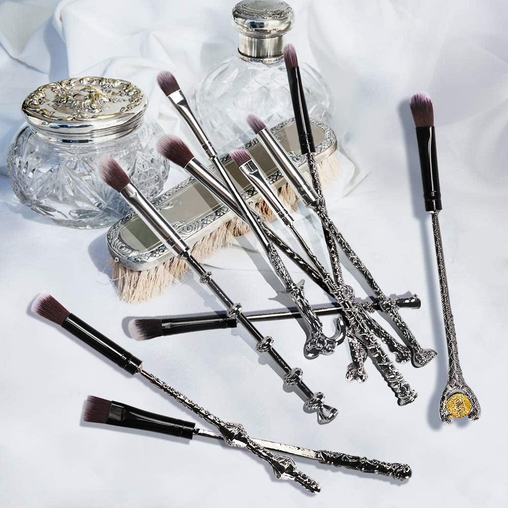 Aprfairy Wizard Wand Potter Makeup Brushes Set with Gift Bag 10Pcs Metal Magic Eye Shadow Eyeliner Blending Pencil Lip Brush Beauty Tools Health & Beauty > Personal Care > Cosmetics > Cosmetic Tools > Makeup Tools AprFairy   