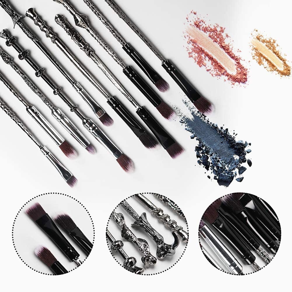 Aprfairy Wizard Wand Potter Makeup Brushes Set with Gift Bag 10Pcs Metal Magic Eye Shadow Eyeliner Blending Pencil Lip Brush Beauty Tools Health & Beauty > Personal Care > Cosmetics > Cosmetic Tools > Makeup Tools AprFairy   