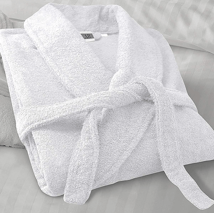 AR LINENS 100% Cotton Terry Bathrobe and Slipper Set Plush Terry Cloth Robe with Self-Tie Wrap Belt Absorbent Unisex Bathrobe Apparel & Accessories > Clothing > Sleepwear & Loungewear > Robes Kylie Max   