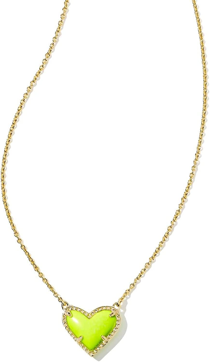 Ari Heart Adjustable Length Pendant Necklace for Women, Fashion Jewelry GOLD - NEON YELLOW