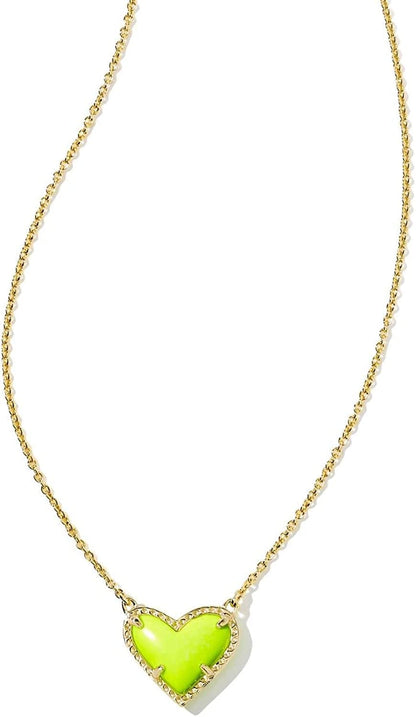 Ari Heart Adjustable Length Pendant Necklace for Women, Fashion Jewelry GOLD - NEON YELLOW