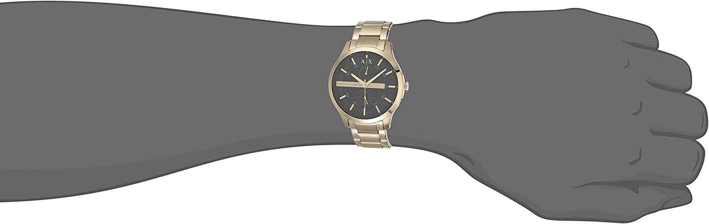 Armani Exchange Black Dial Gold PVD Mens Watch AX2122