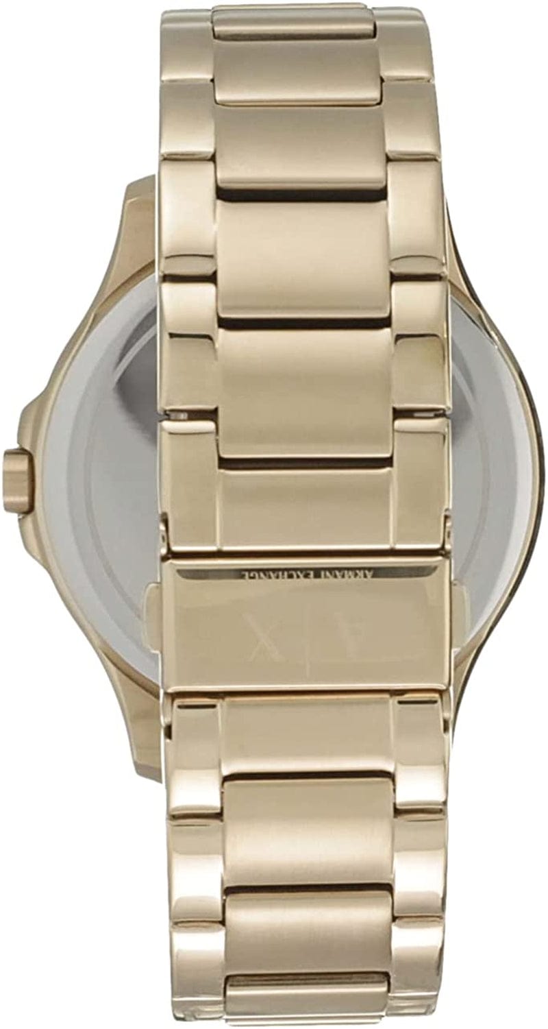 Armani Exchange Black Dial Gold PVD Mens Watch AX2122