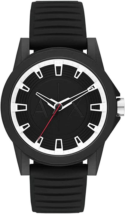 Armani Exchange Men'S Chronograph Dress Watch with Leather, Steel or Silicone Band Black Silicone