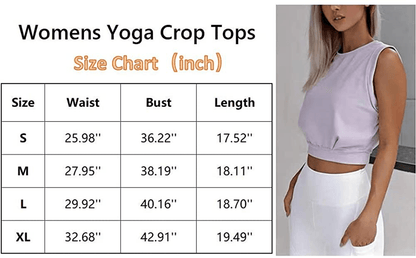 ARRIVE GUIDE Crop Top Athletic Shirts for Women Cute Sleeveless Yoga Tops Running Gym Workout Shirts Apparel & Accessories > Clothing > Activewear Kylie Max   