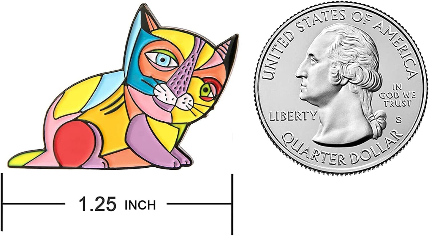 Art History Cat Enamel Lapel Pin 1.25"