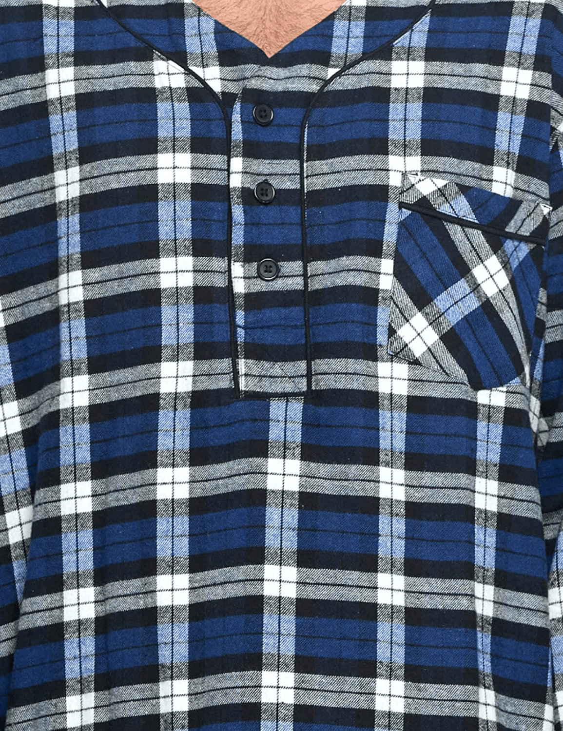 Ashford & Brooks Mens Flannel Plaid Long Sleep Shirt Henley Nightshirt Apparel & Accessories > Clothing > Sleepwear & Loungewear > Nightgowns Kylie Max   