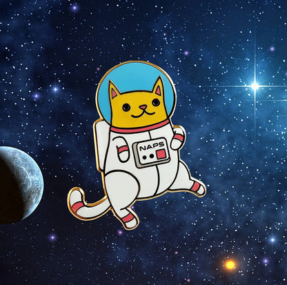 Astro Cat Enamel Lapel Pin