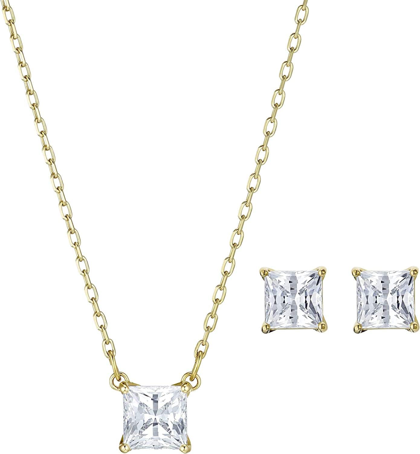 Attract Jewelry Set Collection, Blue Crystals, Clear Crystals Gold Tone Clear Crystal