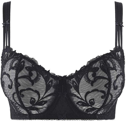 Aubade Women'S Au Bal De Flore Comfort Half Cup Bra Black (Noir) / Au Bal De Flore Comfort Half Cup Bra / 34F