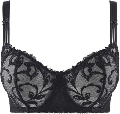 Aubade Women'S Au Bal De Flore Comfort Half Cup Bra Black (Noir) / Au Bal De Flore Comfort Half Cup Bra / 36G