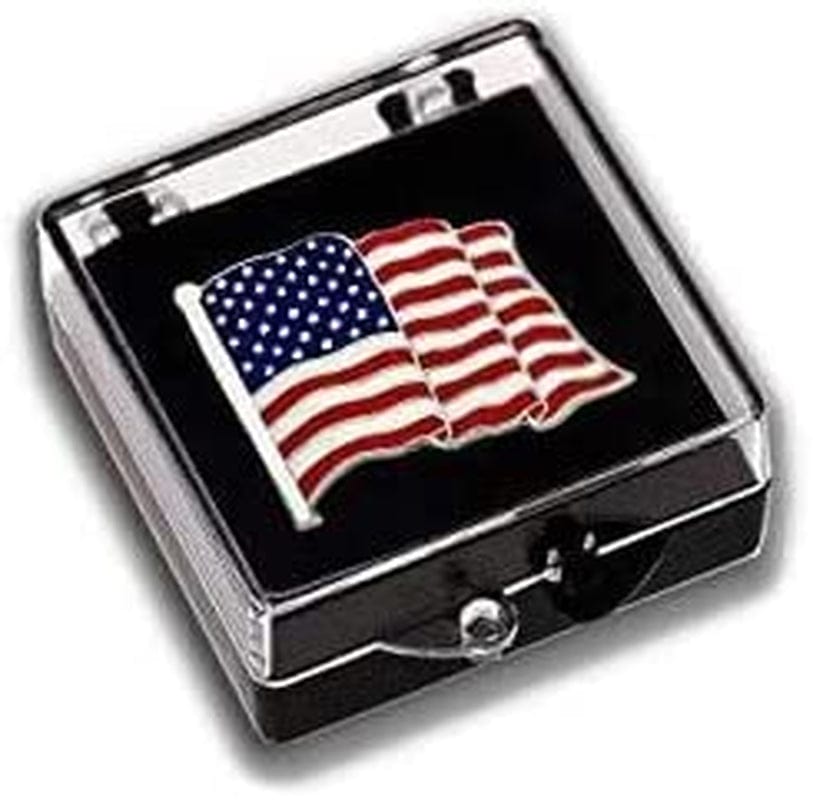 Authentic Silver American Flag Pin Unisex Lapel for Men Women Patriotic Design USA (1)