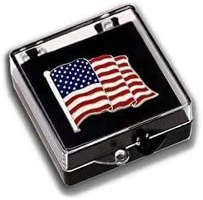 Authentic Silver American Flag Pin Unisex Lapel for Men Women Patriotic Design USA (1)
