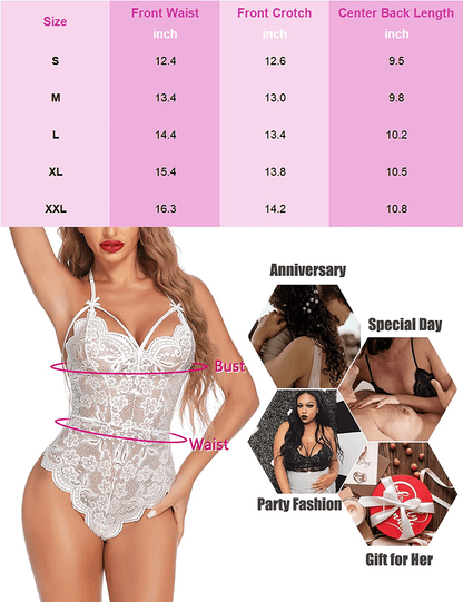 Avidlove Teddy Lingerie for Women Snap Crotch Lace Bodysuit Strappy One Piece Babydoll Apparel & Accessories > Clothing > Underwear & Socks > Lingerie Avidlove   