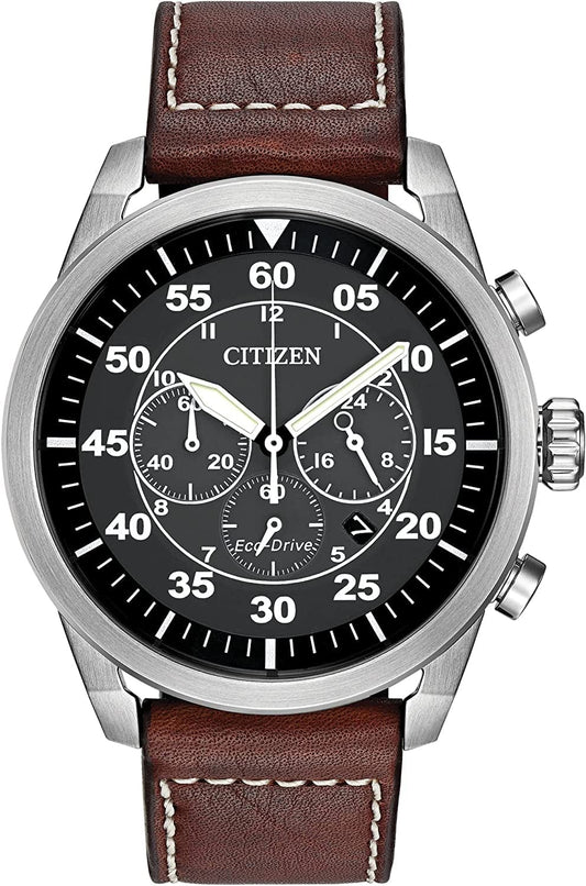 Avion Eco-Drive Men'S Watch Brown