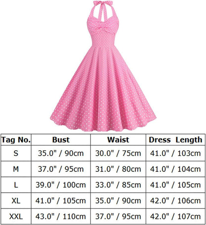 AWIBMK Women Vintage 1950S 50S Plaid Polka Dot Swing Dresses Spaghetti Straps Rockabilly Tea Dress
