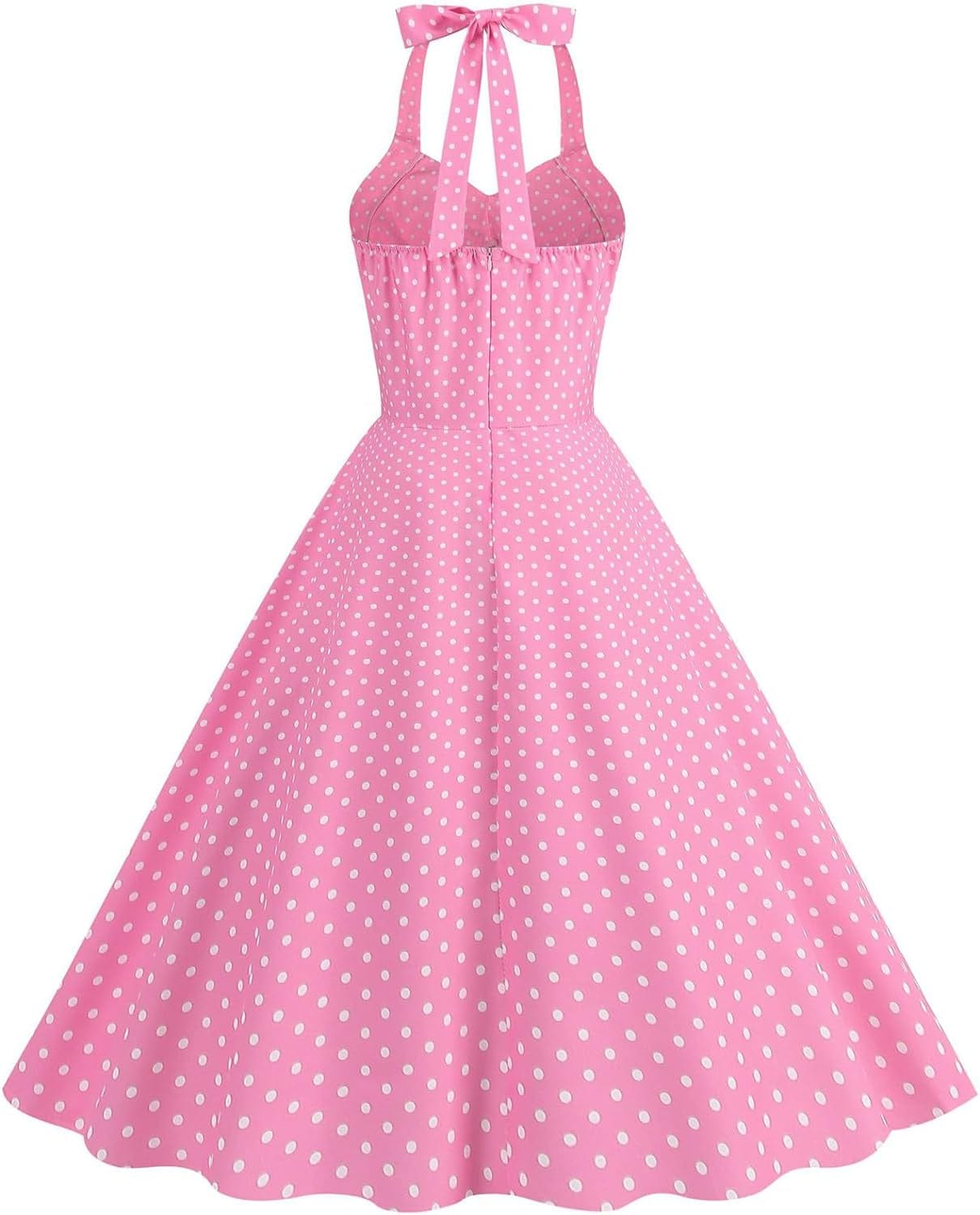 AWIBMK Women Vintage 1950S 50S Plaid Polka Dot Swing Dresses Spaghetti Straps Rockabilly Tea Dress