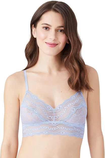 B.Tempt'D by Wacoal Women'S Lace Kiss Bralette Brunnera Blue / X-Large Plus