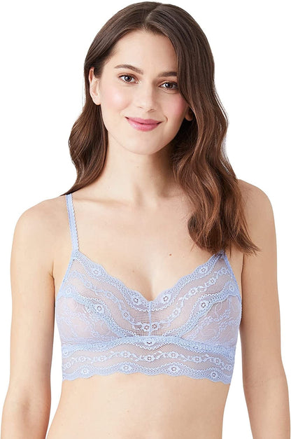 B.Tempt'D by Wacoal Women'S Lace Kiss Bralette Brunnera Blue / Large