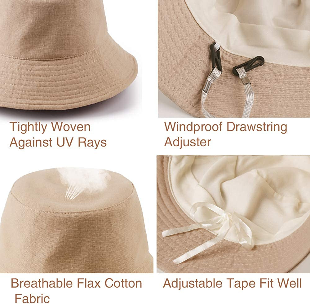 Bucket Hats for Women Sun Beach Hat Teens Girls Wide Brim Summer Fisherman'S Caps UPF 50+ Apparel & Accessories > Clothing Accessories > Hats KYLIE MAX   