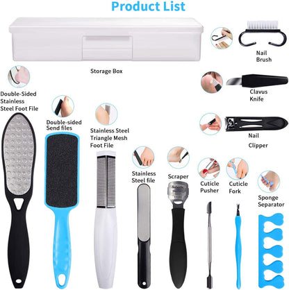 Professional Pedicure Kit SOFYE Foot Files Set Tools Double Sided Files Exfoliating Prevent Dead Skin Foot Skin Care Tool Set Salon Pedicure Kit Washable Effectively 13 in 1… Health & Beauty > Personal Care > Foot Care SOFYE   