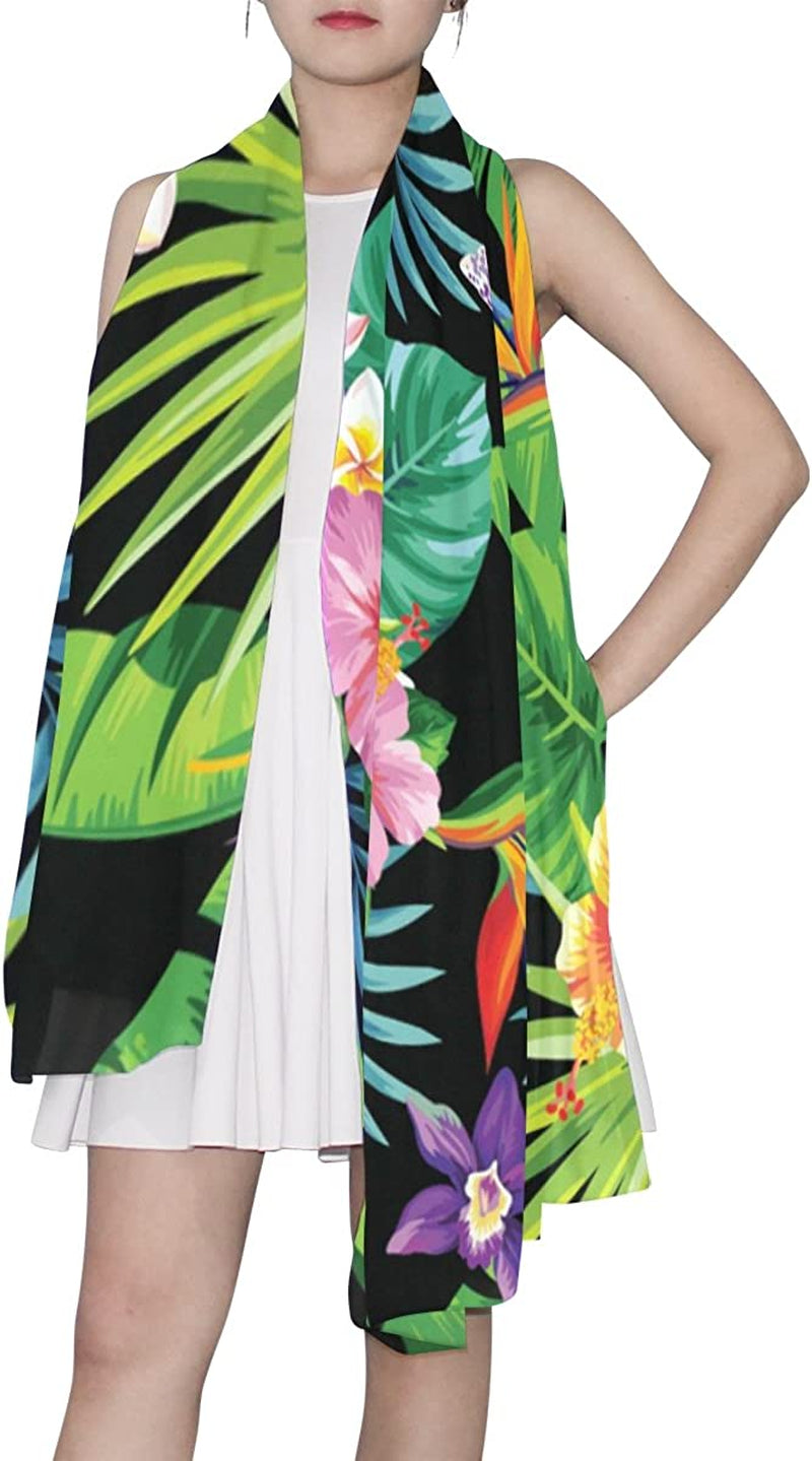 U LIFE Vintage Tropical Plants Pineapple Silk Scarf Scarves for Women Apparel & Accessories > Clothing Accessories > Scarves & Shawls ALAZA   