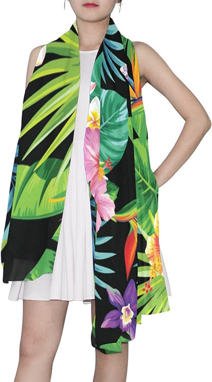 U LIFE Vintage Tropical Plants Pineapple Silk Scarf Scarves for Women Apparel & Accessories > Clothing Accessories > Scarves & Shawls ALAZA   