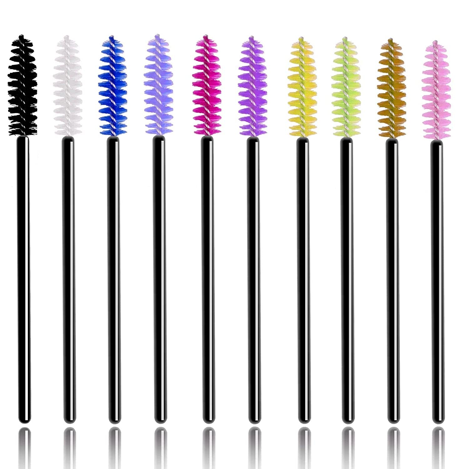 Disposable Mascara Wands 500PCS, Disposable Mascara Applicators Multicolored 10 Colors, ECBASKET Mascara Brushes, Eyelash Eyebrow Brushes, Cosmetic Brush Makeup Tools Kit Health & Beauty > Personal Care > Cosmetics > Cosmetic Tools > Makeup Tools ECBASKET   