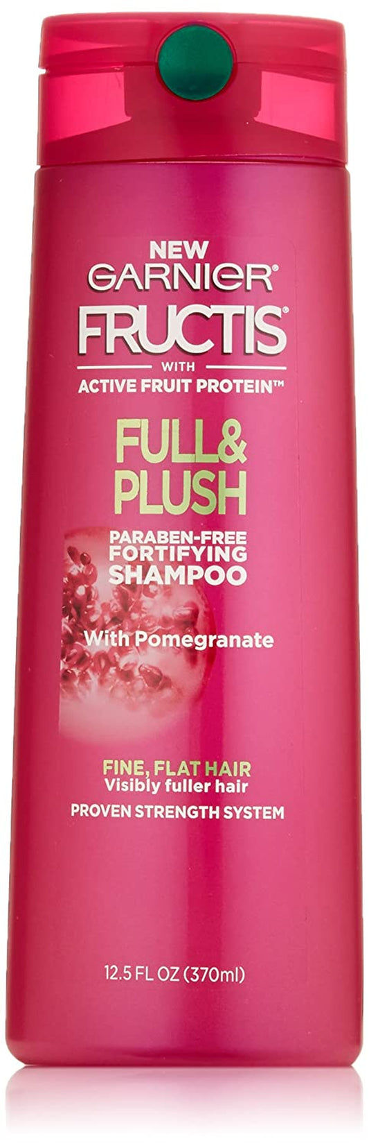 Garnier Fructis Full and Plush Volumizing Shampoo for Oily, Flat, Fine Hair, Made with Active Fruit Protein for Fuller and Healthy Hair, Vegan and Cruelty Free, 12.5 Fl Oz (370 Ml) Health & Beauty > Personal Care > Hair Care Garnier   