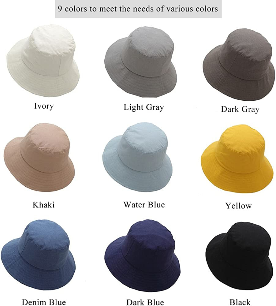 Bucket Hats for Women Sun Beach Hat Teens Girls Wide Brim Summer Fisherman'S Caps UPF 50+ Apparel & Accessories > Clothing Accessories > Hats KYLIE MAX   