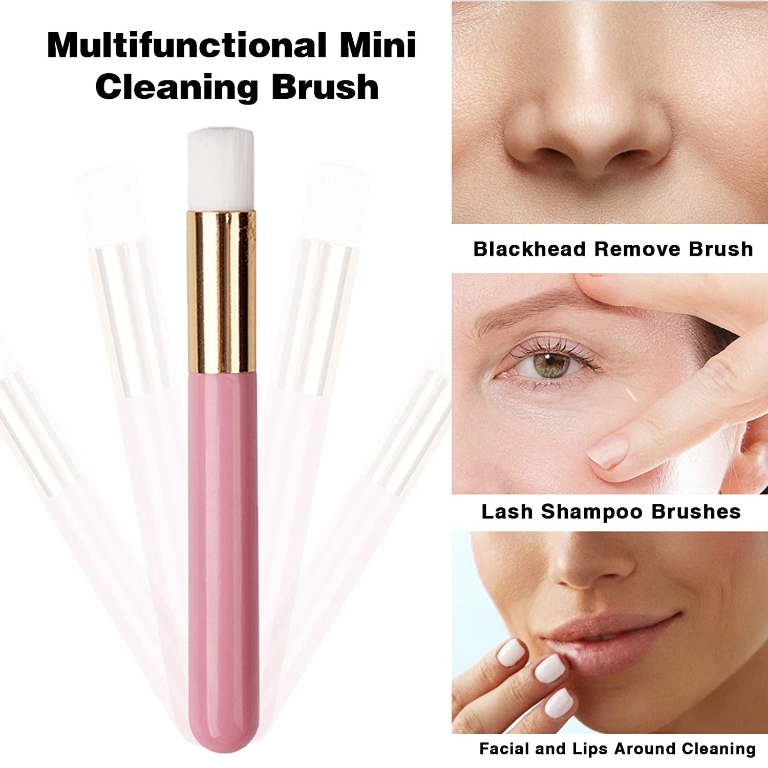 Lash Shampoo Brushes, 10 Pieces Eyelash Extension Cleansing Brush Peel off Blackhead Remover Tool Facial Cleansing Brushes Nose Pore Deep Cleaning Brush Cosmetic Lash Cleanser Brush (White,Pink) Health & Beauty > Personal Care > Cosmetics > Cosmetic Tools > Makeup Tools LOPURO   