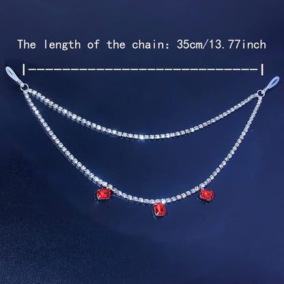 Nipple Ring Chain Rhinestone Bra Body Chain Non Piercing Nipple Jewelry Nipple Sex Accessories for Rave Party Women Apparel & Accessories > Jewelry > Body Jewelry Generic   