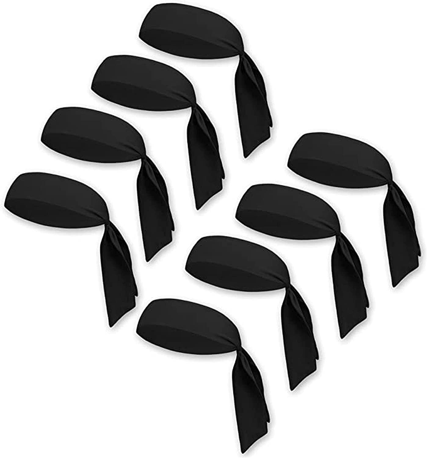 Tie Headband - Sports Head Ties for Men, Women, Kids - Ninja, Karate, Tennis, Pirate Head Band & Bandana - Athletic Sweatband/Hair Band for Basketball, Softball, Running, Workout - Sweat Wicking Apparel & Accessories > Clothing Accessories > Bandanas & Headties Tough Headwear Black  