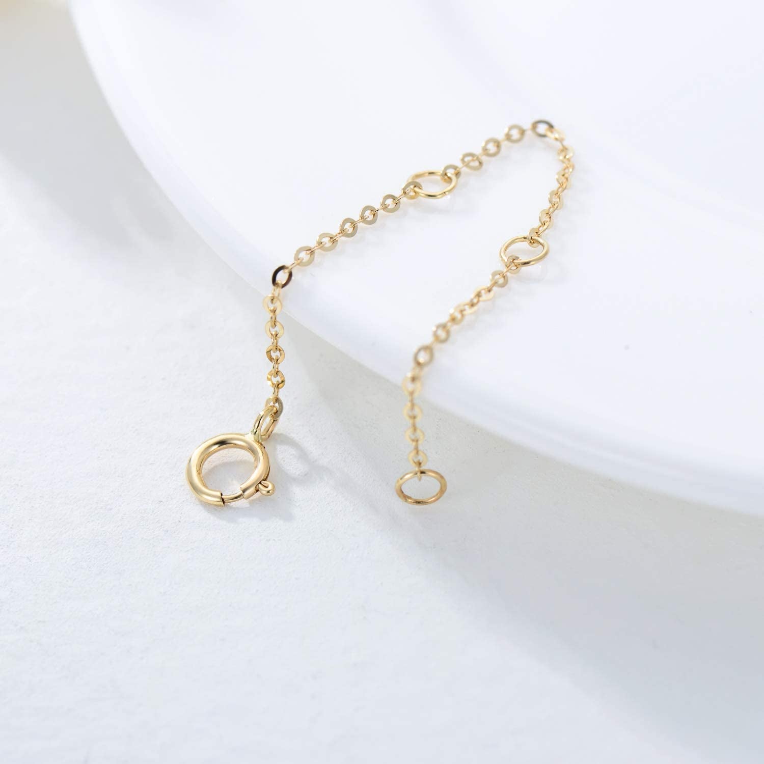 FENCCI 14K Solid Gold Chain Necklace Extender 2,3,4 Inch, Delicate Durable Adjustable Gold Chain Extender for Gold Necklace Bracelet Anklet Apparel & Accessories > Jewelry > Anklets FENCCI   