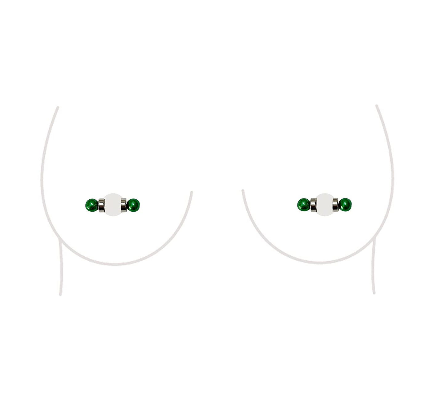 Non-Piercing Nipple Ring Magnetic Barbell Stud Fake Body Jewelry for Women (B - Black (Regular)) Apparel & Accessories > Jewelry > Body Jewelry All Body Art B - Regular (Green)  