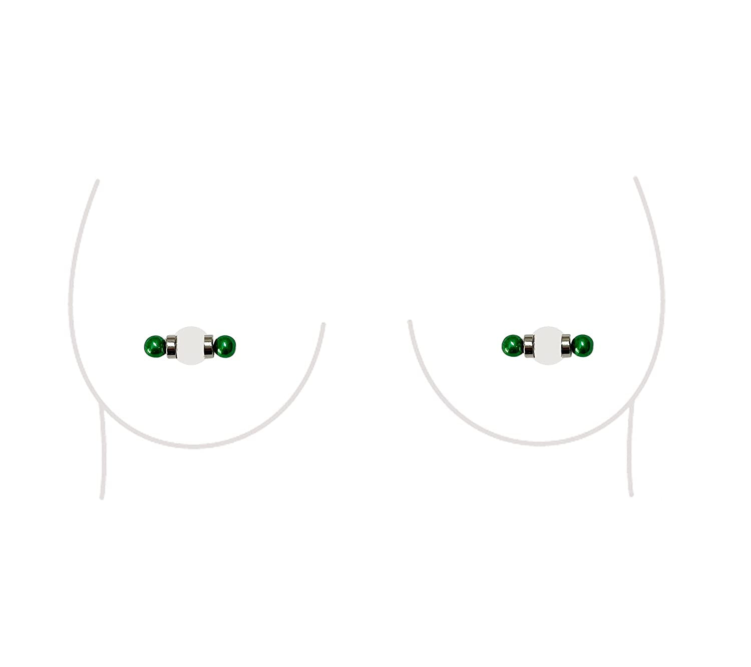 Non-Piercing Nipple Ring Magnetic Barbell Stud Fake Body Jewelry for Women (B - Black (Regular)) Apparel & Accessories > Jewelry > Body Jewelry All Body Art B - Regular (Green)  