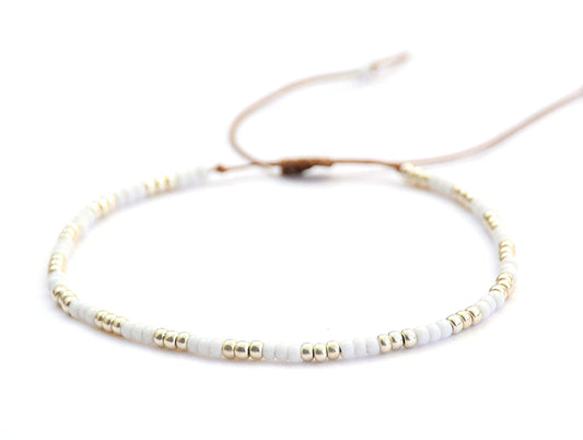 Beaded Anklet for Women, Boho Native American Style, Unique White & Silver Hippie Beach Waterproof Anklet, Handmade by Tribes Apparel & Accessories > Jewelry > Anklets Tribes by Sara K   