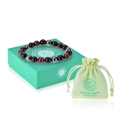 Triple Protection Bracelet - for Protection - Bring Luck and Prosperity - Hematite - Black Obsidian - Tiger Eye - Stone Bracelets Apparel & Accessories > Jewelry > Bracelets Crystal Agate Bracelets   