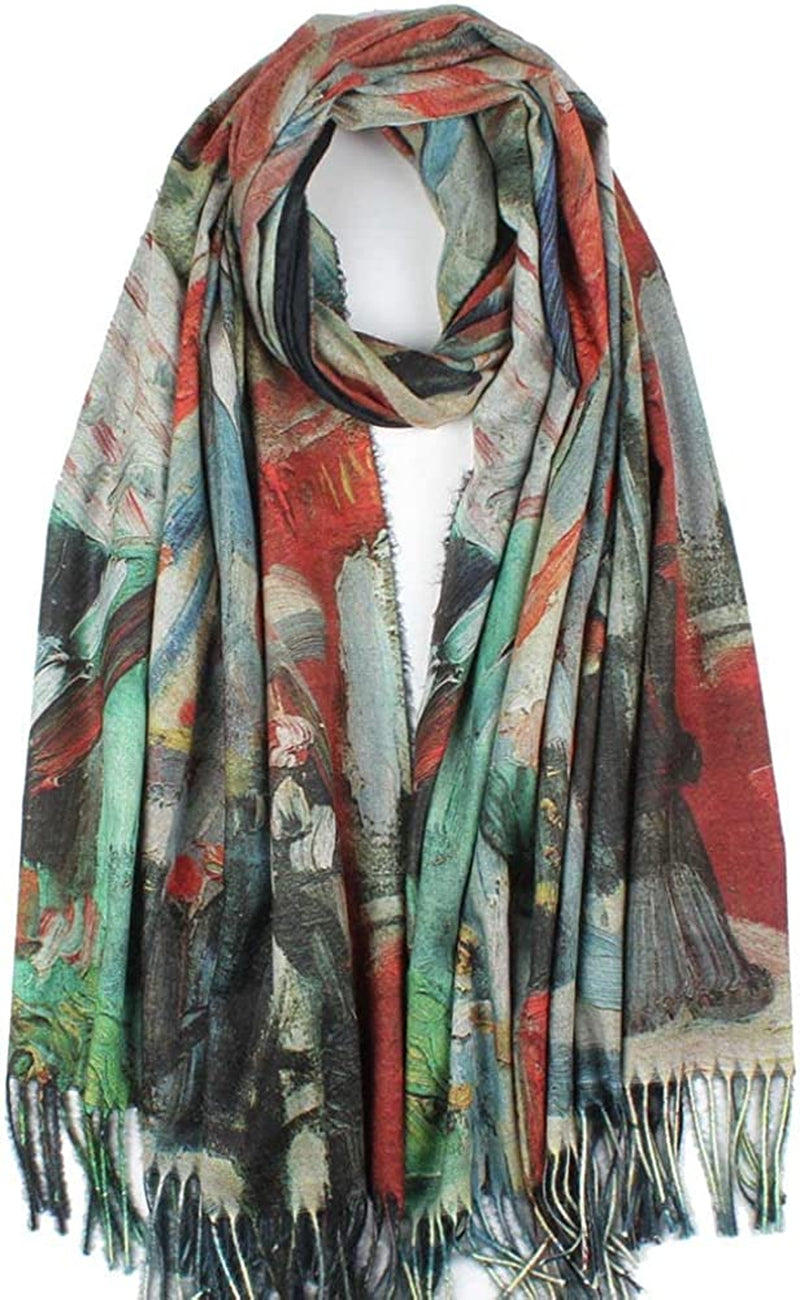 Soft Cashmere Feel Scarf for Women Elegant Art Print Winter Warm Scarves Large Shawl Wrap Monet Klimt Van Gogh Gifts Apparel & Accessories > Clothing Accessories > Scarves & Shawls Umjetnost C37  