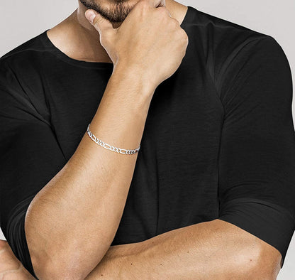 Miabella Solid 925 Sterling Silver Italian 5Mm Diamond-Cut Figaro Chain Bracelet for Women Men, Made in Italy Apparel & Accessories > Jewelry > Bracelets Miabella   