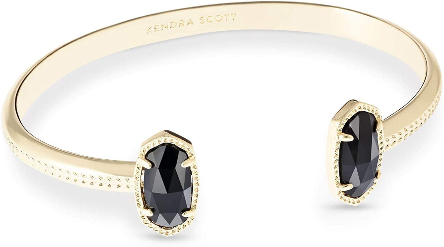Kendra Scott Elton Cuff Bracelet for Women, Fashion Jewelry Apparel & Accessories > Jewelry > Bracelets Kendra Scott GOLD - BLACK OPAQUE GLASS  
