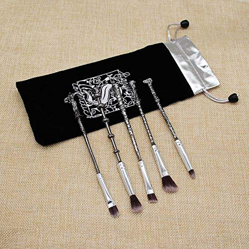 Harry Potter Makeup Brushes Kit 5Pcs with Bag Magic Wizard Wand Metal Make up Brush Set Tool for Foundation Powder Concealers Eye Shadows Eyeliner Blending Eyeshadow Face Pencil Lip Palette Beauty Health & Beauty > Personal Care > Cosmetics > Cosmetic Tools > Makeup Tools YIXIANG   