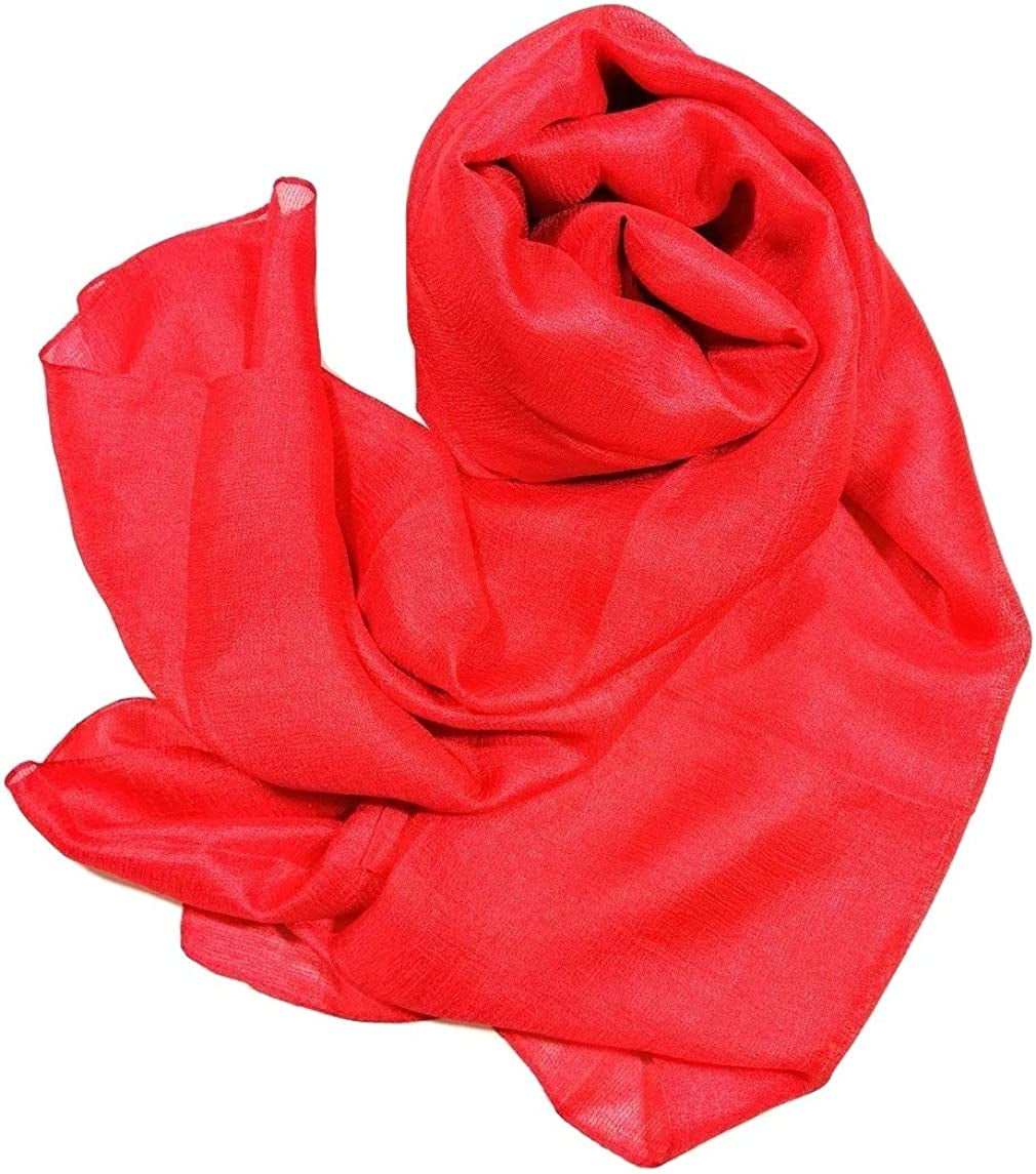 Shanlin Solid Color Silk Feel Long Scarves Apparel & Accessories > Clothing Accessories > Scarves & Shawls Shanlin Red  