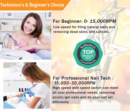 Véfaîî Nail Drill Electric Nail File, JD700 Nail Drills for Acrylic Nails Professional 30000RPM Manicure Tools Acrylic Nail Drill for Nail Dip Kit Acrylic Powder Poly Nail Gel B-01 Health & Beauty > Personal Care > Cosmetics > Cosmetic Tools > Nail Tools Hope Industry   