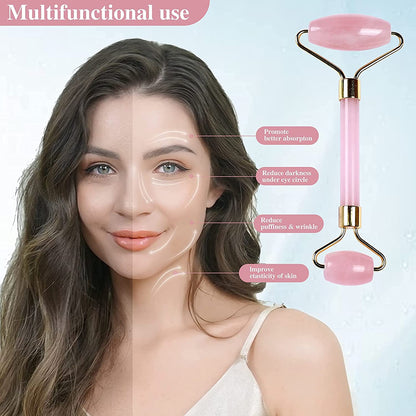 Gua Sha Facial Tools, Eliminates Wrinkles Massager Kit, Beauty Skin Care anti Aging, 100% Natural Rose Quartz Jade Roller, Face Neck Eyes Guasha Slimming & Firming Health & Beauty > Personal Care > Cosmetics > Cosmetic Tools > Skin Care Tools faincsal   