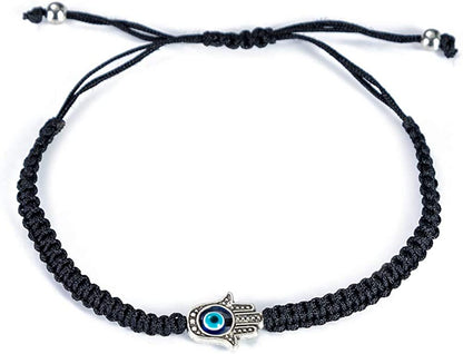 Handmade String Evil Eye Bracelet for Women Men Girls Boys Black Red Thread Adjustable Bracelets Minimalist Jewelry Apparel & Accessories > Jewelry > Bracelets kelistom 01. black hand  