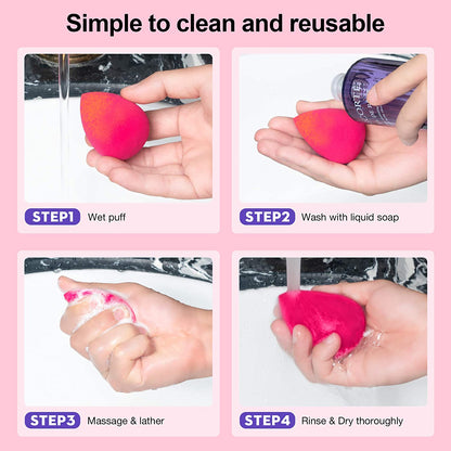 Hygea Beauty Makeup Sponge Set of 5 - Non Latex, Soft, Multi-Colored Foundation Blending Sponges for Cream, Powder and Liquid (Teardrop - Multicolor) Health & Beauty > Personal Care > Cosmetics > Cosmetic Tools > Makeup Tools HYGEA BEAUTY   