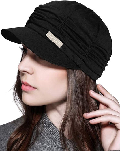 WETOO Womens Peaked Newsboy Cap for Women Apparel & Accessories > Clothing Accessories > Headwear WETOO A1-black  