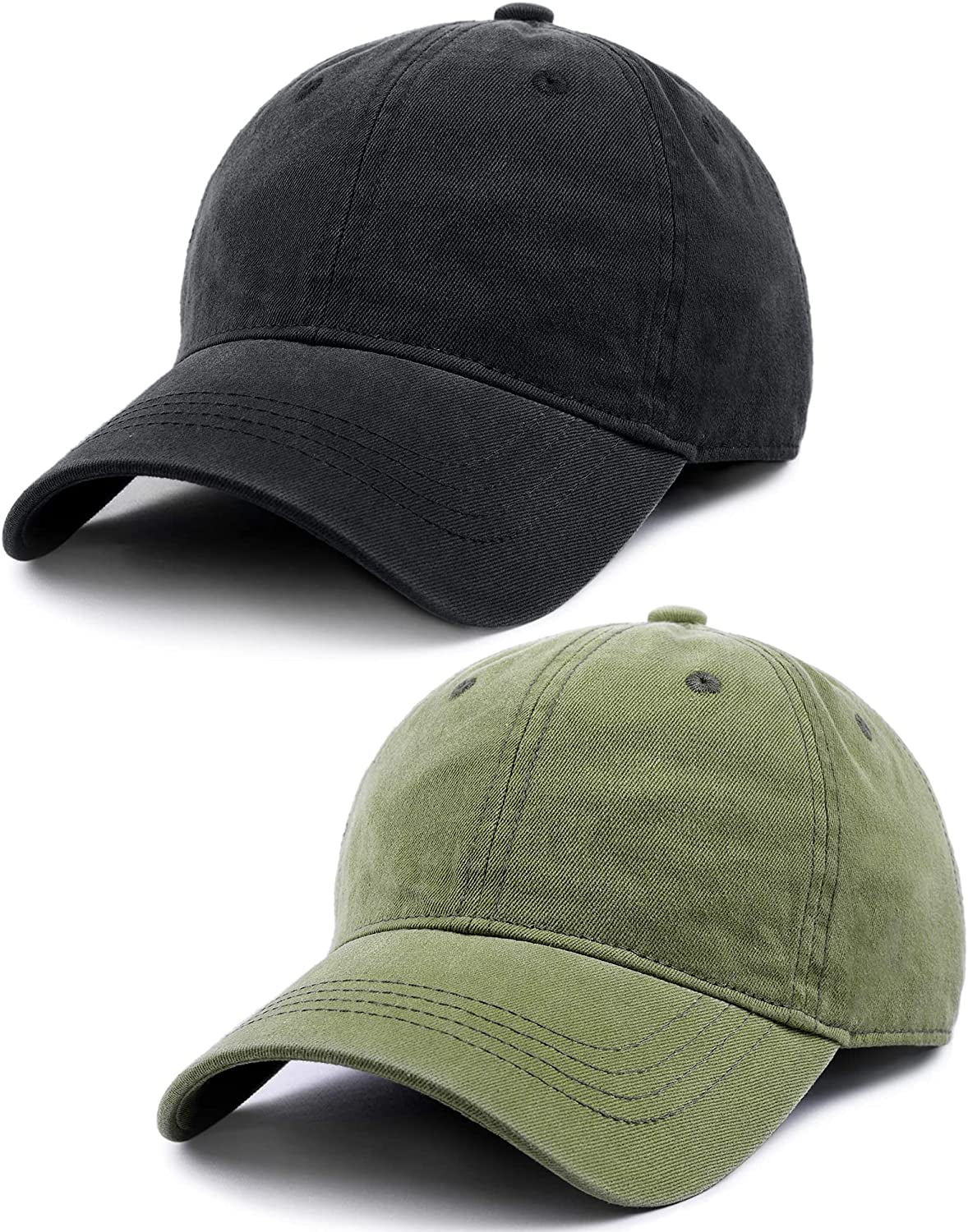 Men and Women Vintage Washed Distressed Cotton Baseball Cap Plain Blank Adjustable Classic Baseball Hat Cap Apparel & Accessories > Clothing Accessories > Hats KYLIE MAX   