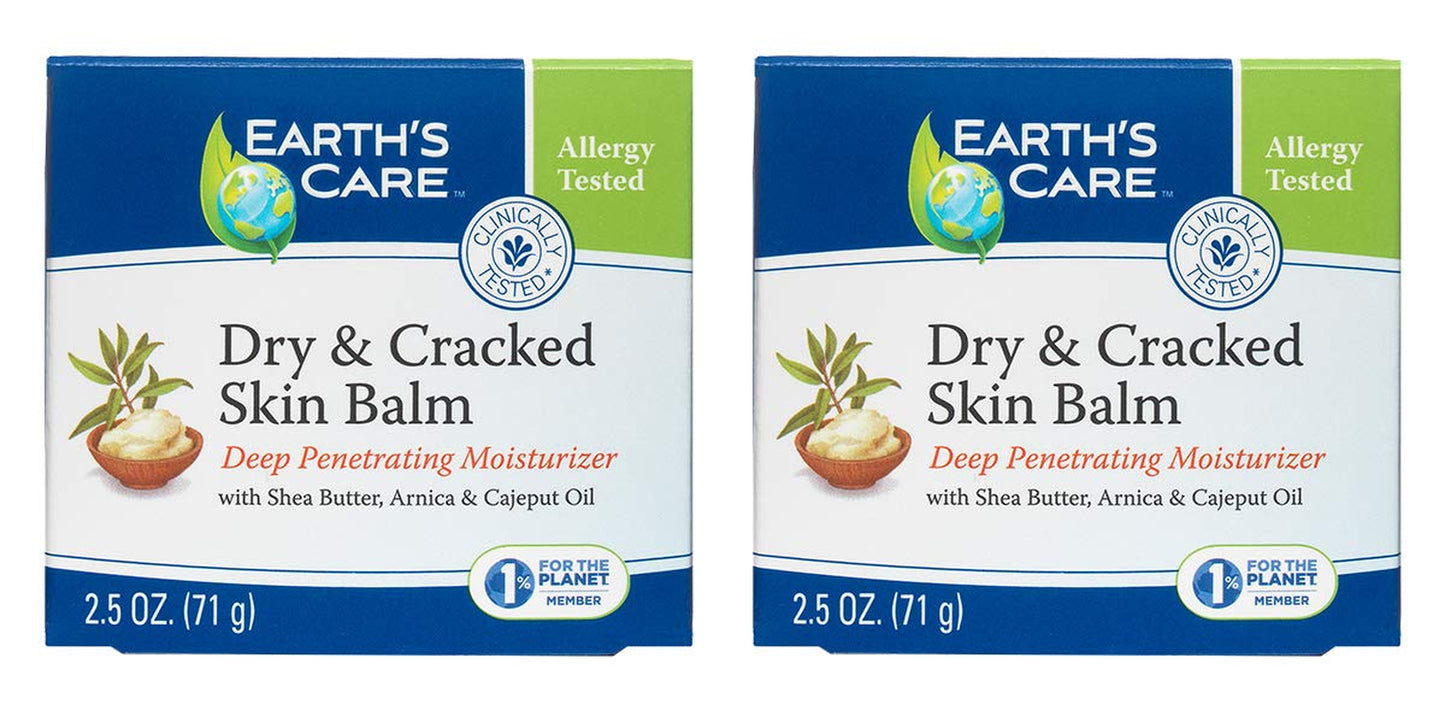 Earth'S Care Dry and Cracked Skin Balm Moisturizer for Dry Skin - Cracked Hands Repair Cream - Foot Cream for Dry Heels 2.5 OZ (2 Jars) Health & Beauty > Personal Care > Foot Care Earth's Care 2.5 Ounce (Pack of 2)  